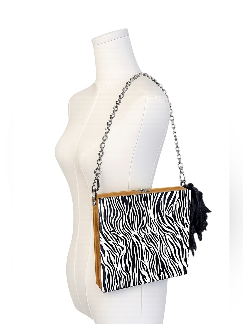 Upcycled Napa Cigar Society Zebra Box Purse